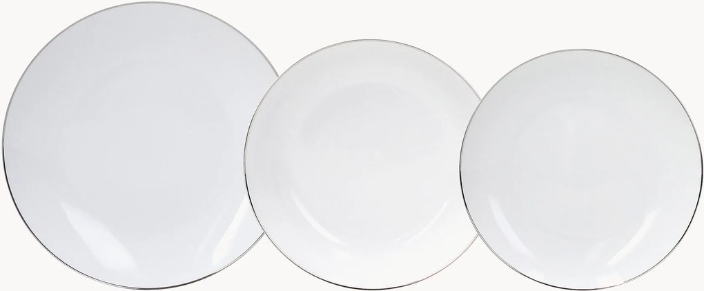 Conjunto de loiça em porcelana Metropolis, 6 pessoas, conjunto de 18