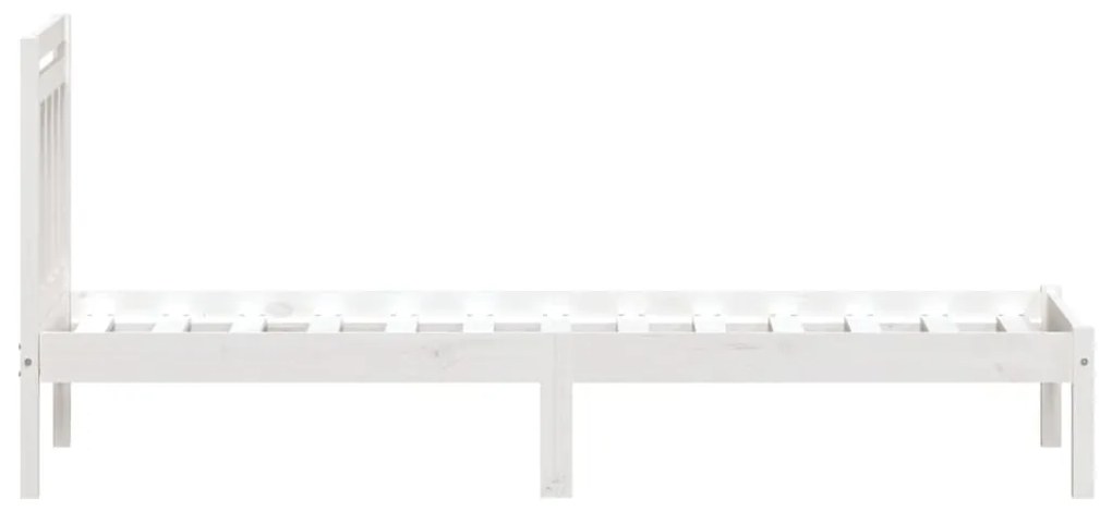 Estrutura de cama solteiro 90x190 cm madeira maciça branco