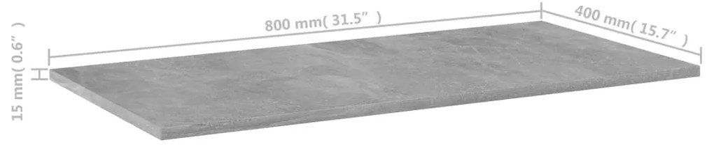 Prateleiras para estante 4 pcs 80x40x1,5cm contraplacado cinza