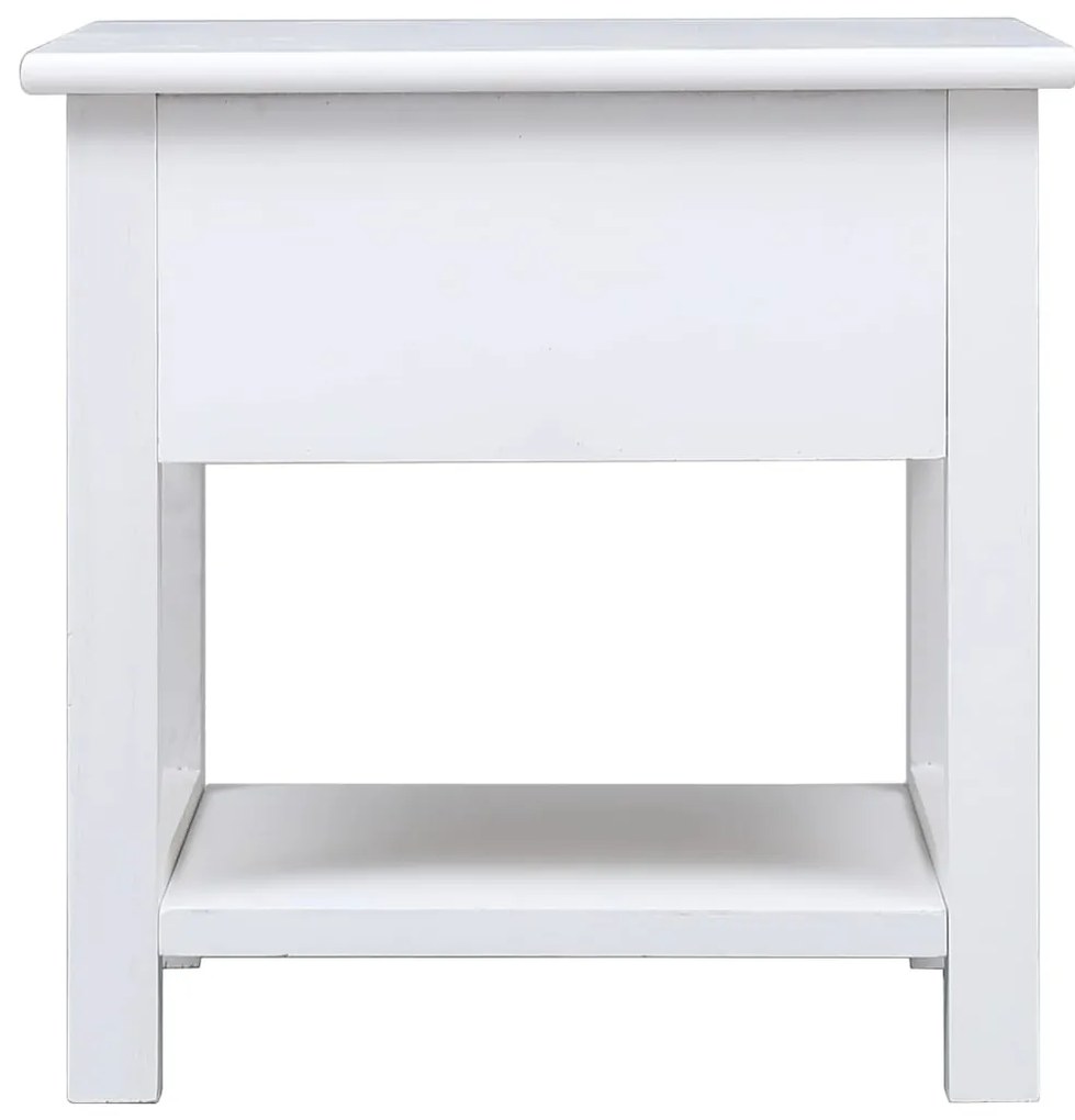 Mesa de apoio 40x40x40 cm madeira de paulownia branco