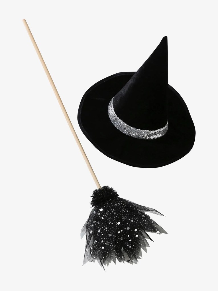 Conjunto de acessórios para disfarce de feiticeiro preto