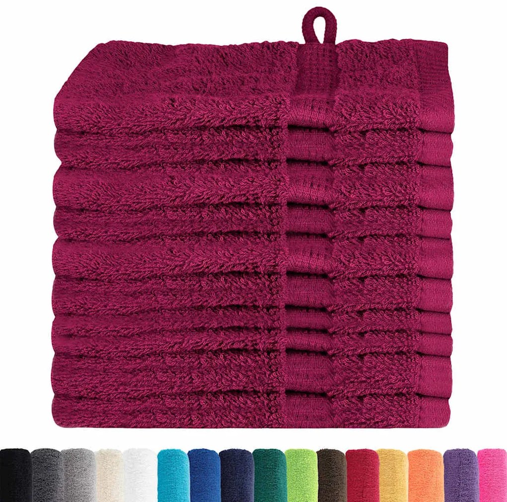 Panos de prato 10 pcs Bordô 15 x 21 cm Algodão