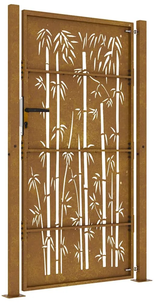 Portão de jardim 105x180 cm aço corten design quadrados