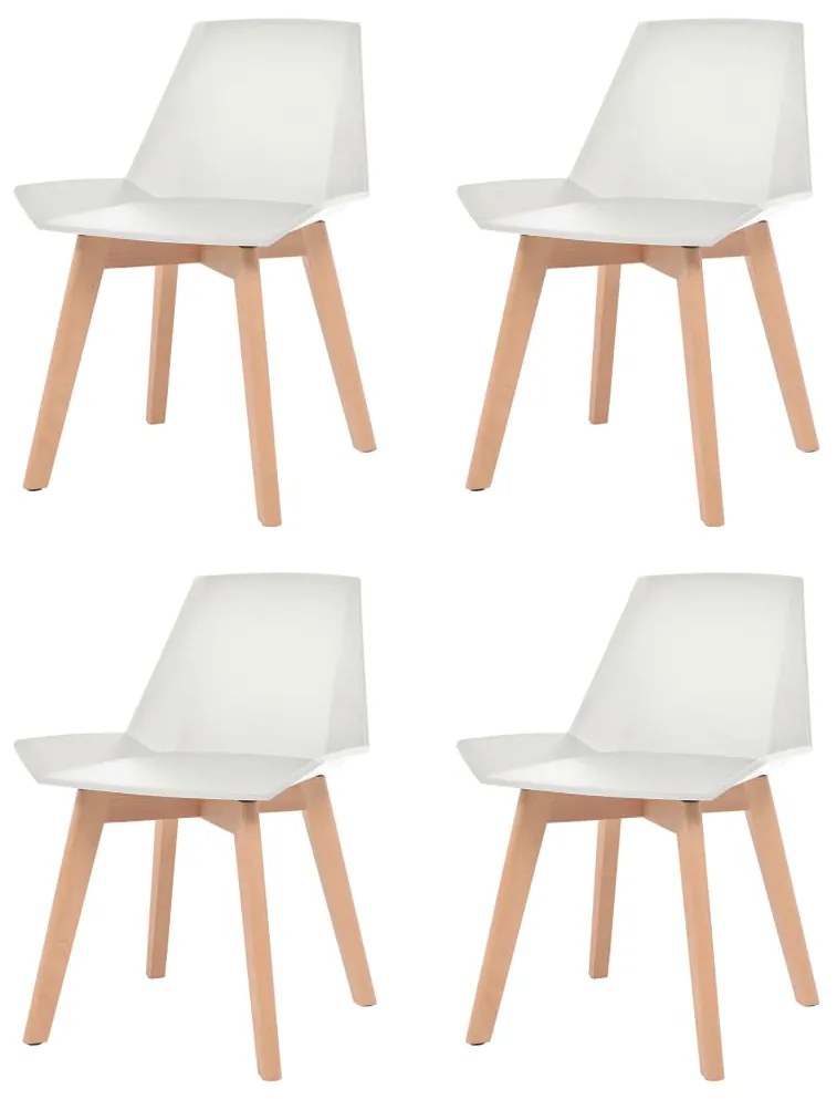vidaXL Cadeiras de jantar 4 pcs plástico branco