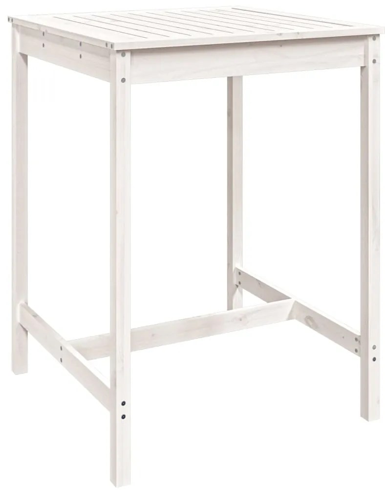 3 pcs conjunto de bar para jardim pinho maciço branco