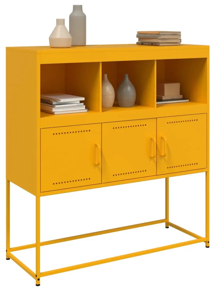Aparador 100,5x39x107 cm aço amarelo mostarda