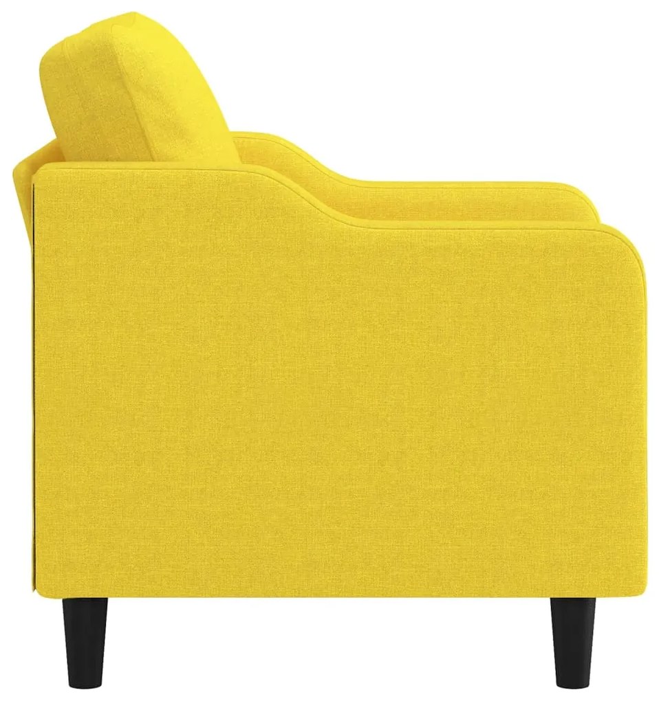 Poltrona Bianca - Em Tecido - Cor Amarelo - 78x77x80 cm - Assento, Apó