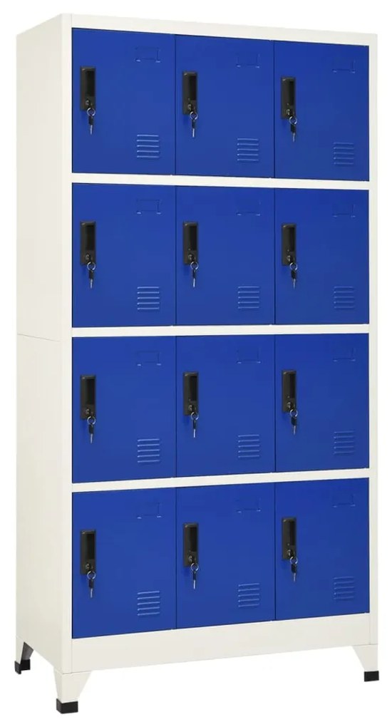 339818 vidaXL Cacifo aço 90x45x180 cm cinzento e azul
