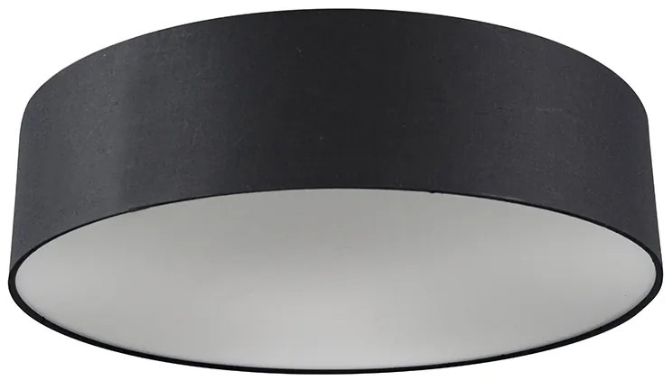 Candeeiro de tecto preto 40 cm com LED - Drum LED Moderno