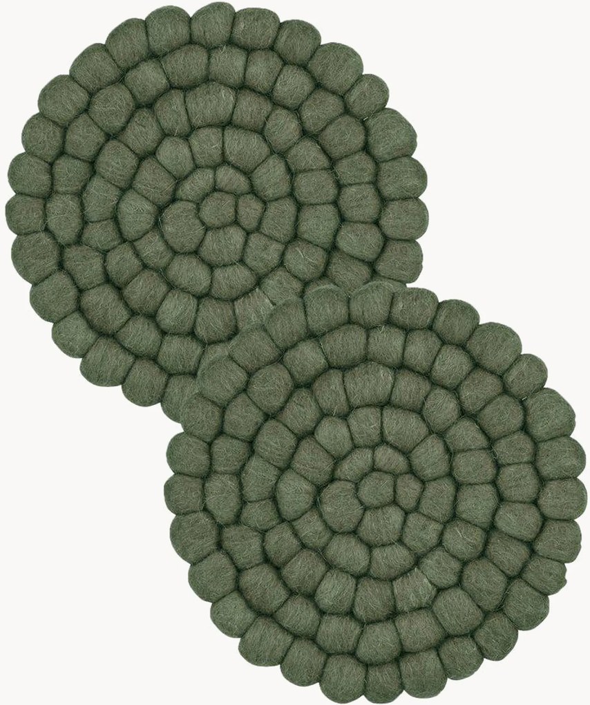 Bases para copos em lã Nisha, conjunto de 2