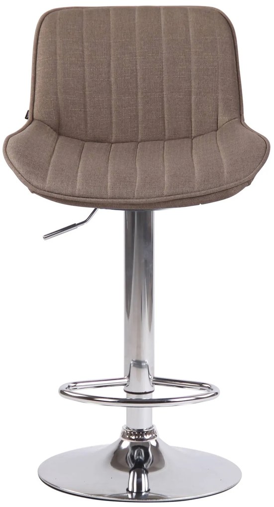 Conjunto de 2 bancos de bar Lentini em tecido e com estrutura cromada 50 x 86-108 x 50 cm Castanho acinzentado