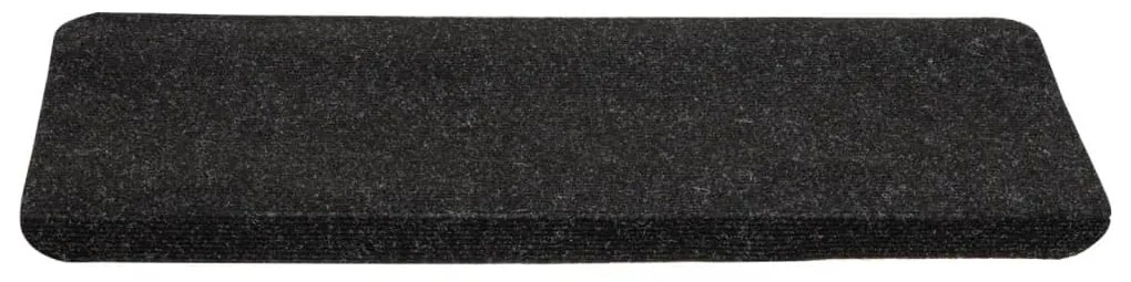 Tapetes de escada autoadesivos 15 pcs 65x24,5x3,5 cm antracite