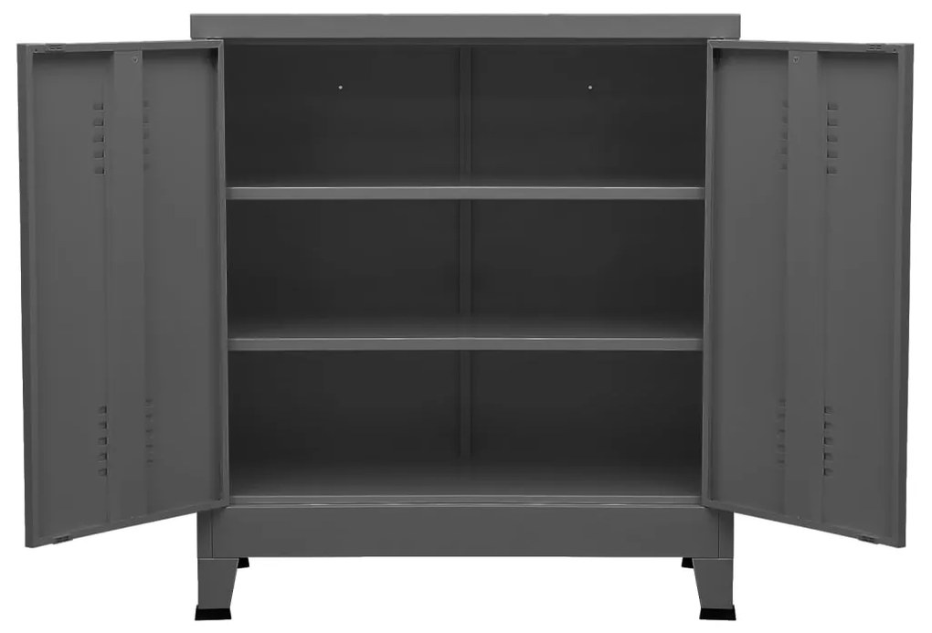 Aparador de arrumação industrial 90x40x100 cm aço antracite