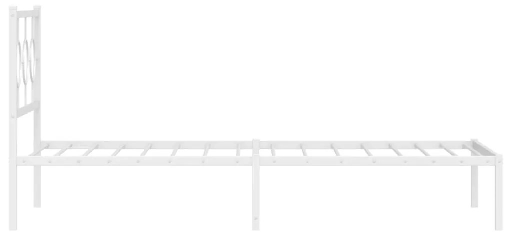 Estrutura de cama com cabeceira 100x200 cm metal branco