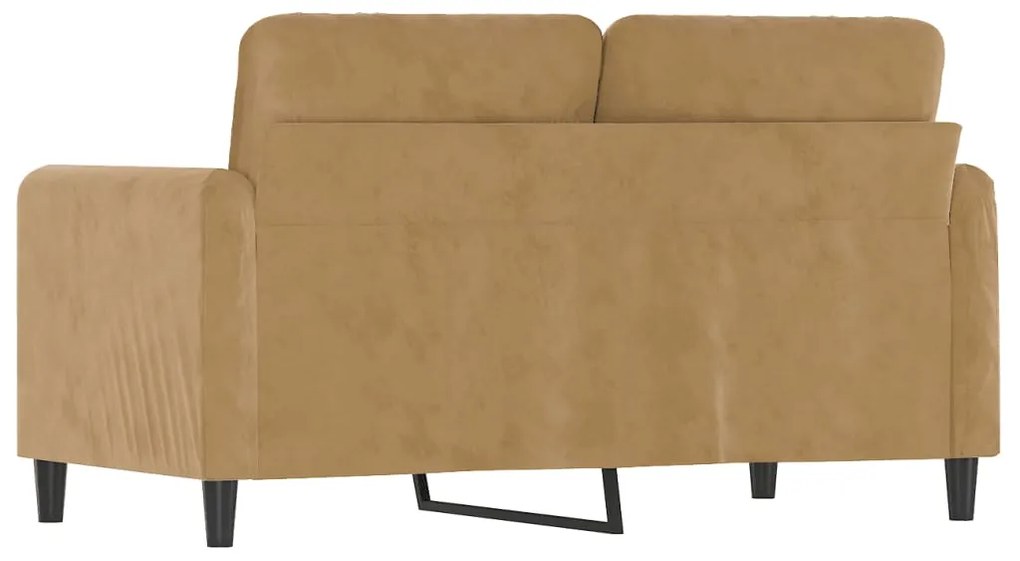 Sofá de 2 lugares veludo 120 cm castanho