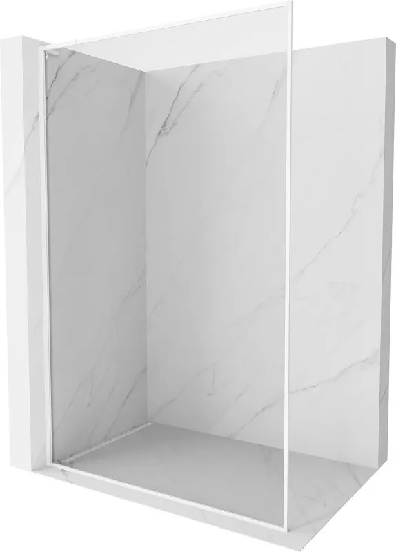 Mexen Kioto-F L parede de chuveiro Walk-in com moldura 80 x 202 cm, transparente 8 mm, branca - 800-080-174-20-00