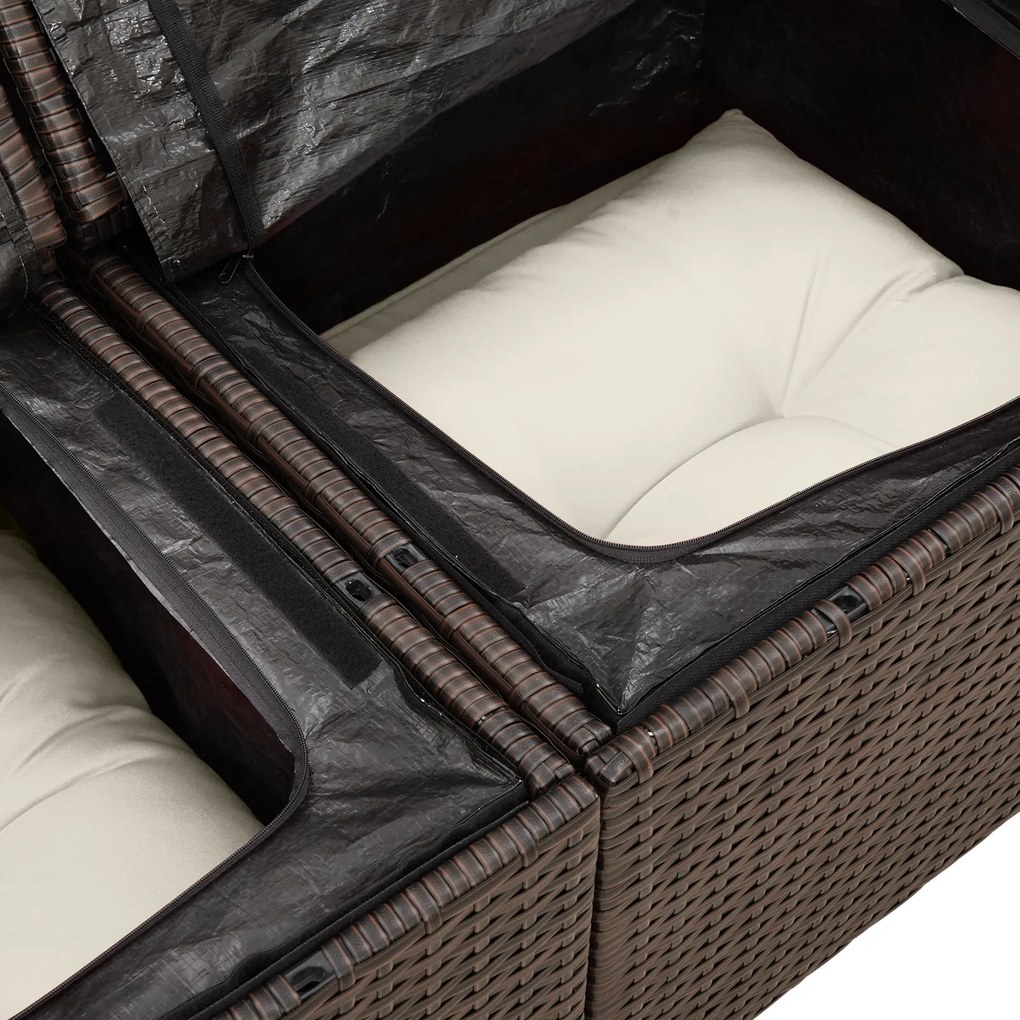 Conjunto de Sofás de Jardim vidaXL de 7 Peças com Almofadas Cinza de P