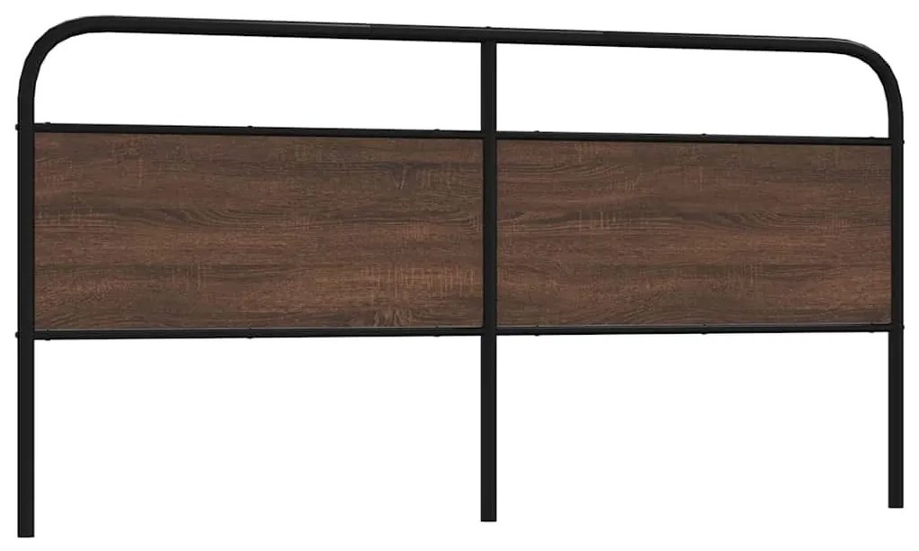 vidaXL Cabeceira de cama 200cm derivados madeira/aço carvalho castanho