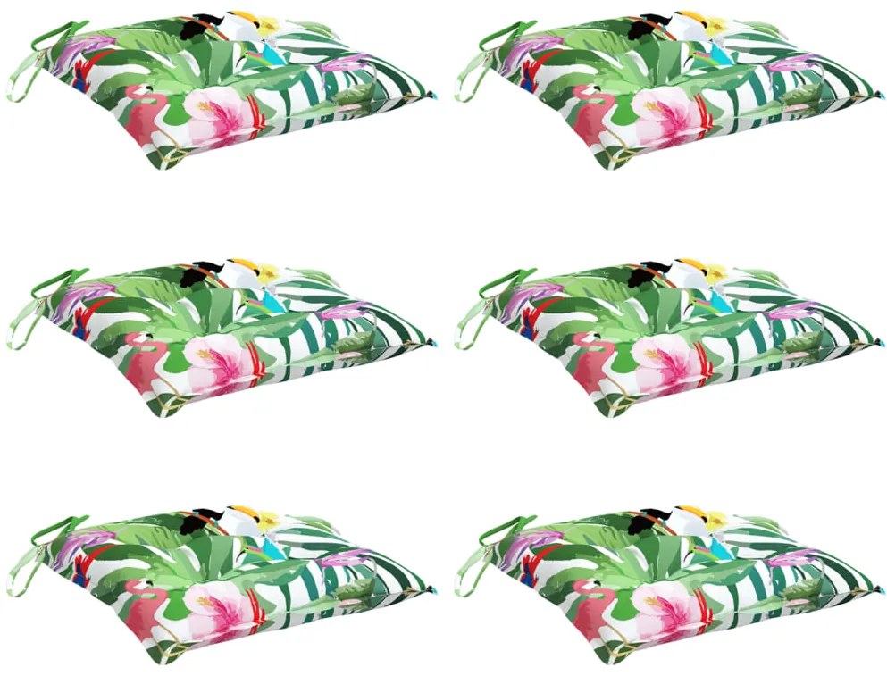 Almofadões p/ cadeira 6 pcs tecido oxford multicor
