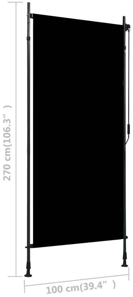 Estore de rolo para exterior 100x270 cm antracite