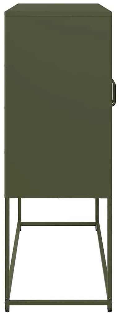 Aparador 100,5x39x107 cm aço laminado a frio verde-azeitona