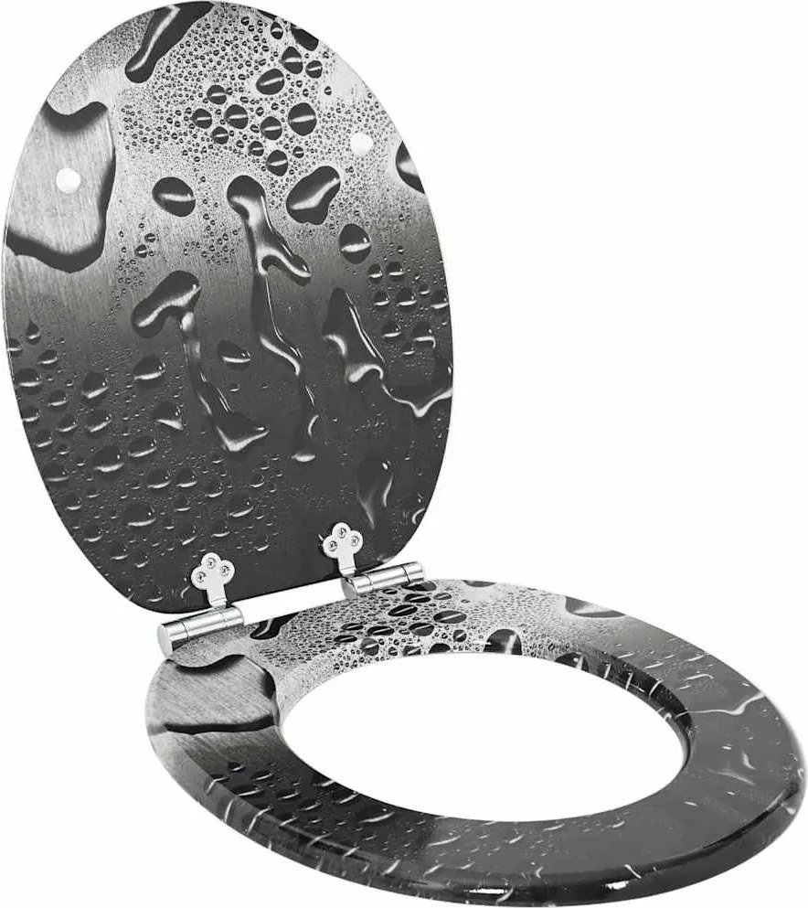 vidaXL Assento de Vaso Sanitário Cinzeto 44 x 38 cm Placa de MDF