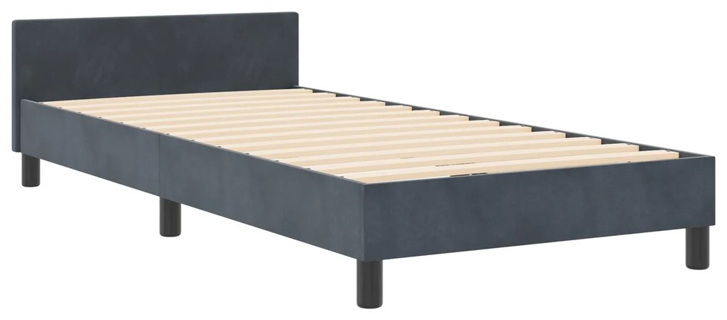 Estrutura de Cama de Veludo Cinza Escuro vidaXL 90x200 cm