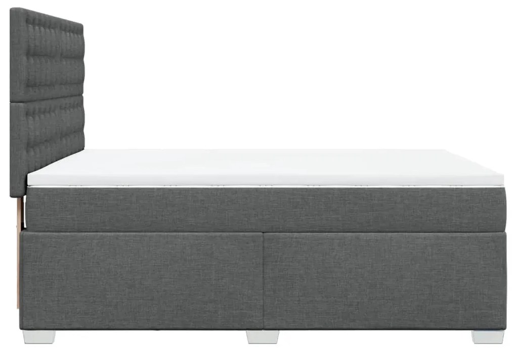 Cama com molas/colchão 140x190 cm tecido cinzento-escuro