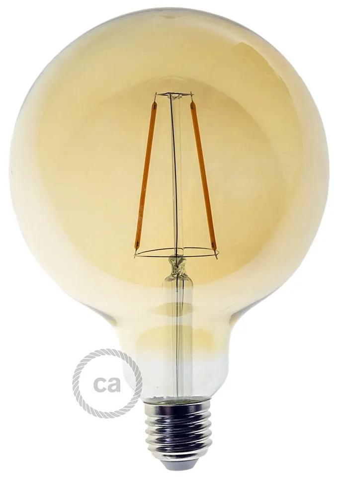 LED Golden Light Bulb - Globe G125 Long Filament - 4W E27 Decorative Vintage 2000K