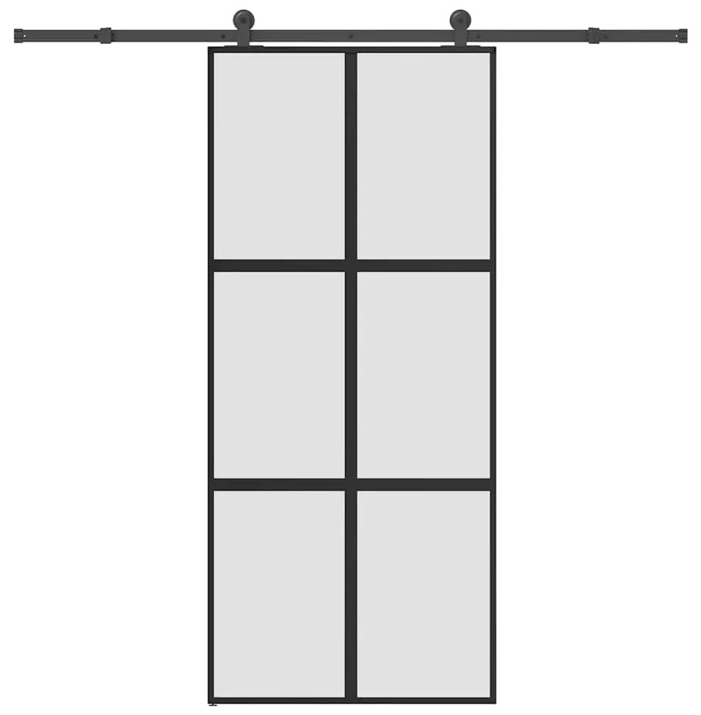 Porta deslizante c/ conj. ferragens vidro temperado/alumínio