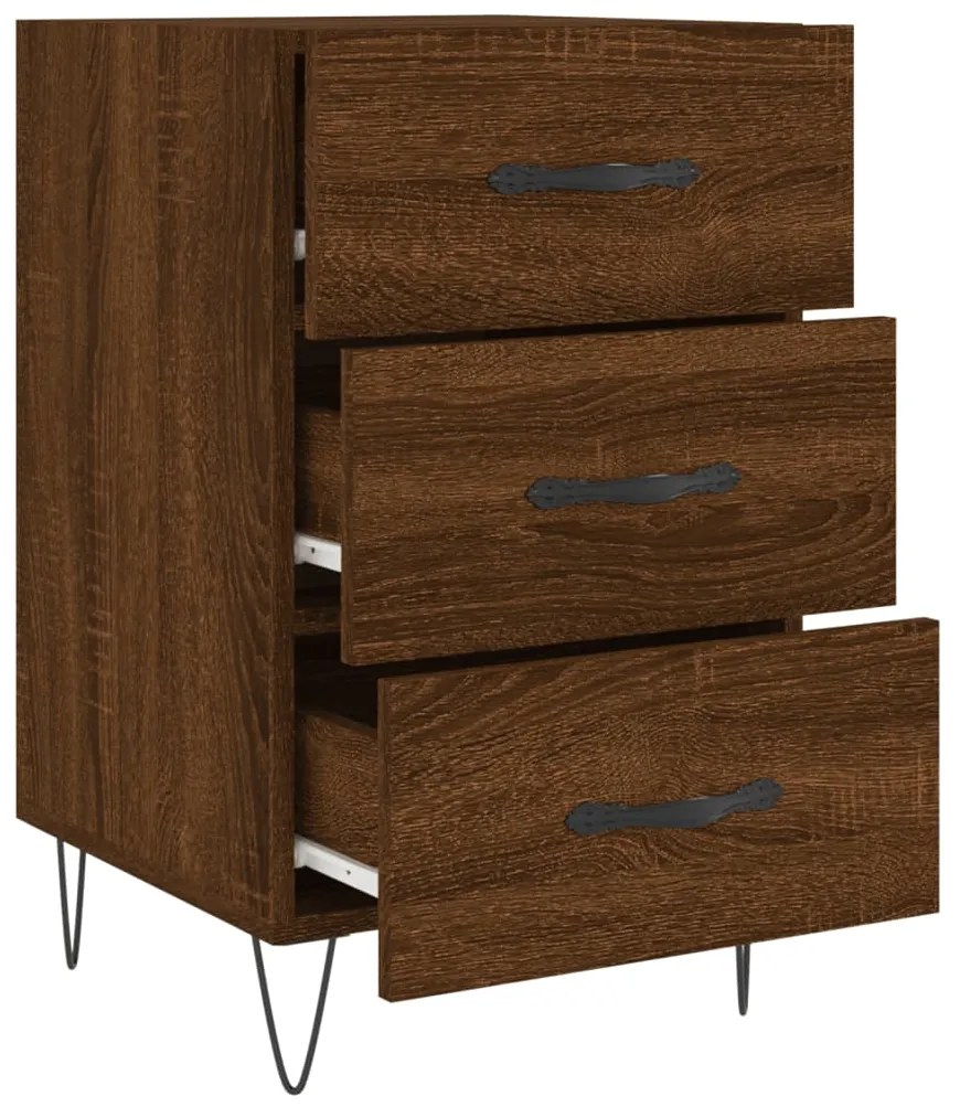 Mesa cabeceira 40x40x66 cm derivados madeira carvalho castanho