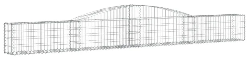 Cestos gabião arqueados 4 pcs 400x30x40/60 cm ferro galvanizado
