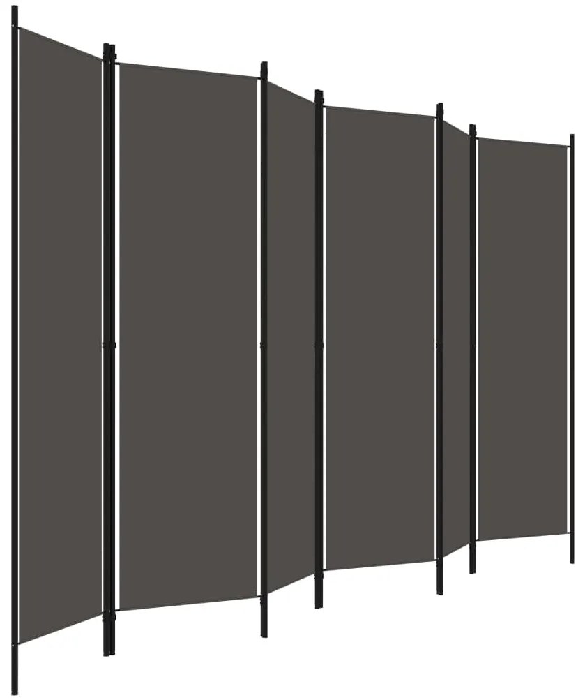 Divisória de quarto com 6 painéis 300x180 cm antracite