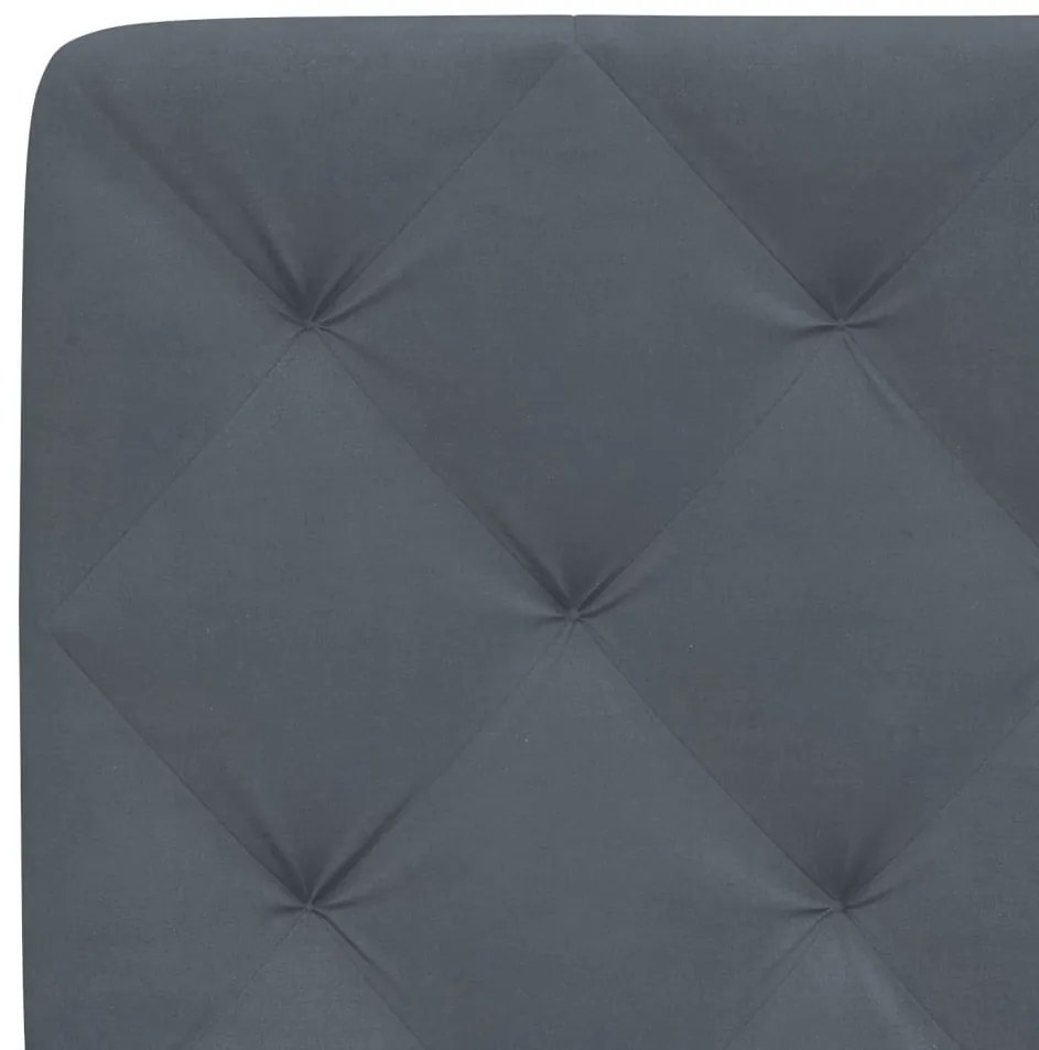 Cama com colchão 160x200 cm veludo cinzento-escuro