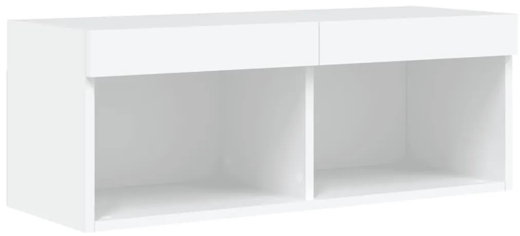 Móvel de TV com luzes LED 80x30x30 cm branco