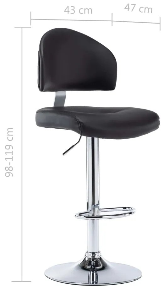 Bancos de bar 2 pcs couro artificial preto