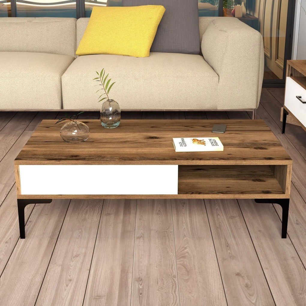 Mesa de Centro Istanbul – Nogueira Branca – 105x32,6x60 cm