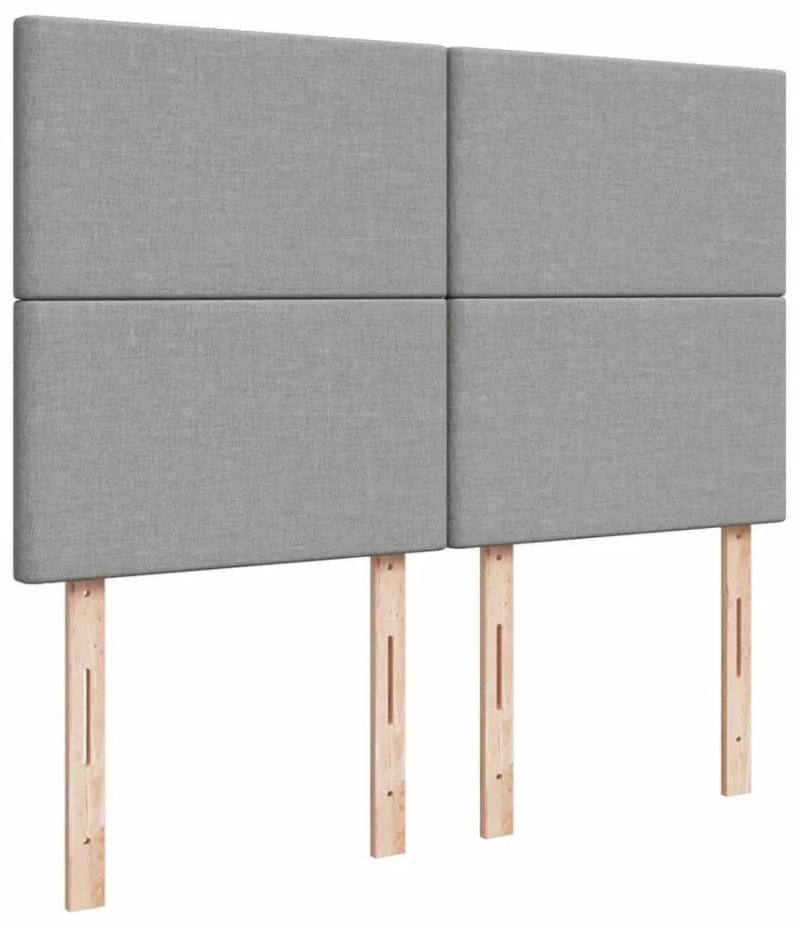 Cama com molas/colchão 140x190 cm tecido cinzento-claro