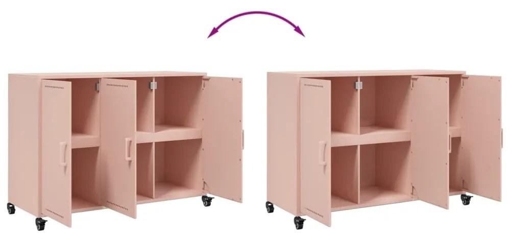 Aparador 100,5x39x72 cm aço rosa