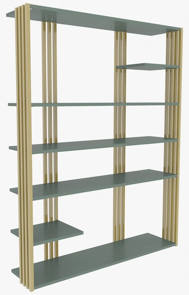 Estante Jenny – Verde/Dourado – 120x160x29,6 cm