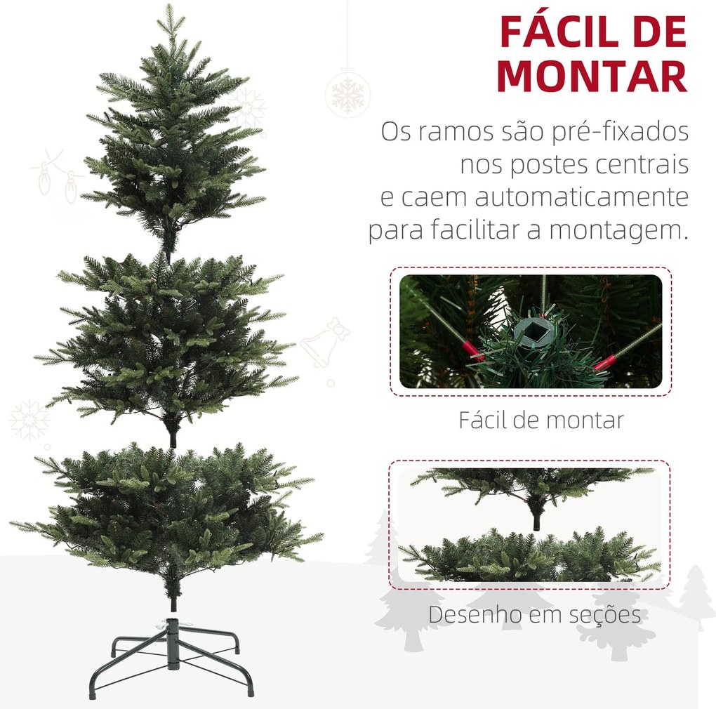 Árvore de Natal 180 cm Árvore de Natal Artificial com 350 Luzes LED 72