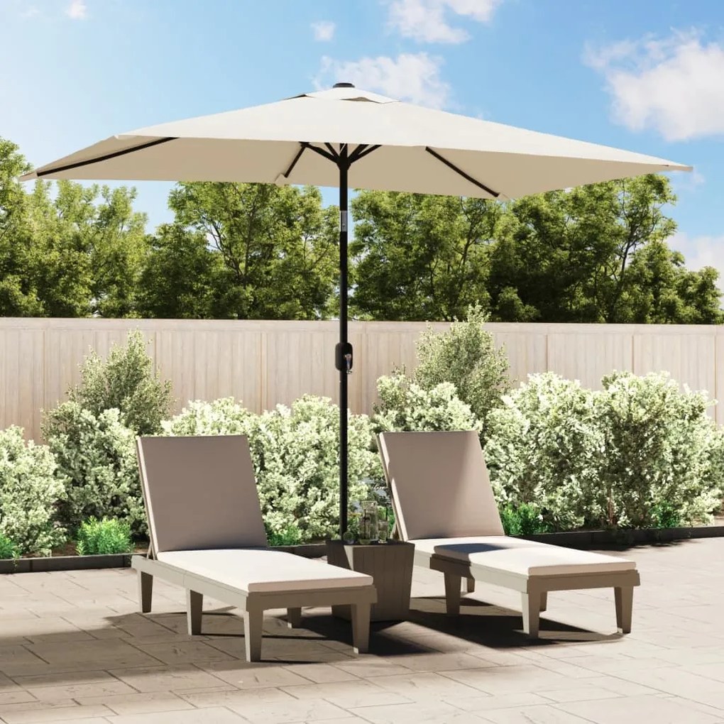 Guarda-sol 200 x 300 cm retangular branco areia