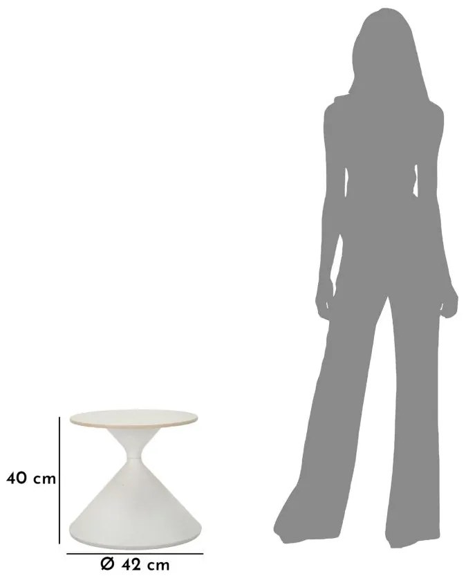Mesa de Centro White - Base de Ferro e Topo Cerâmico Branco - Ø 42 cm