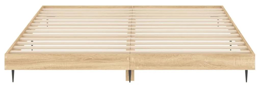 Estrutura de cama 160x200 cm derivados madeira carvalho sonoma