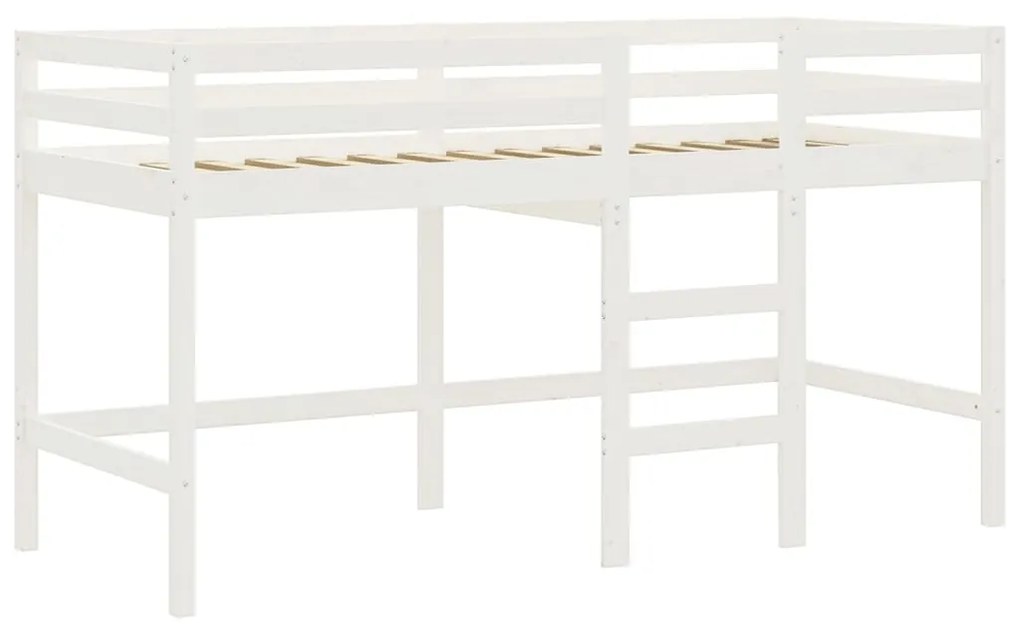 Cama alta p/ criança c/ cortinas 90x190 cm pinho maciço azul