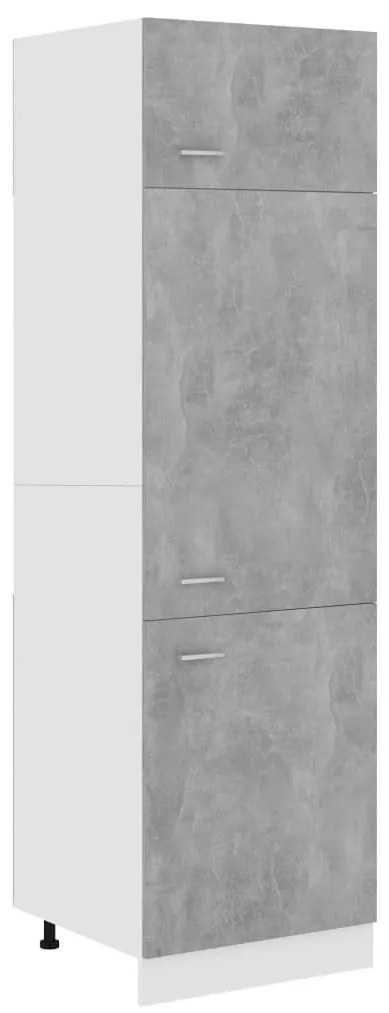 Armário para frigorífico 60x57x207 cm contraplacado cinza