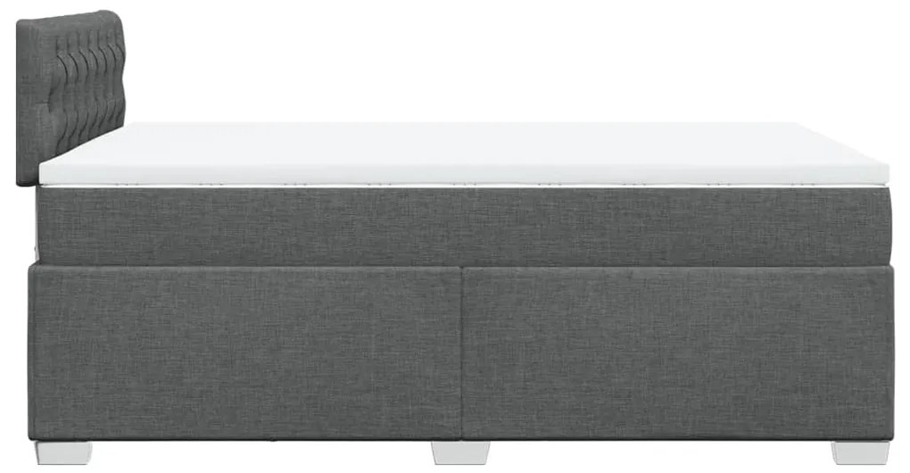 Cama com molas/colchão 120x200 cm tecido cinzento-escuro