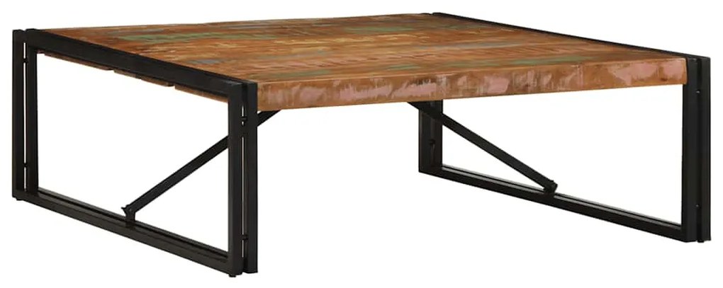 vidaXL Mesa de centro multicor 100x100x35 cm madeira maciça recuperada