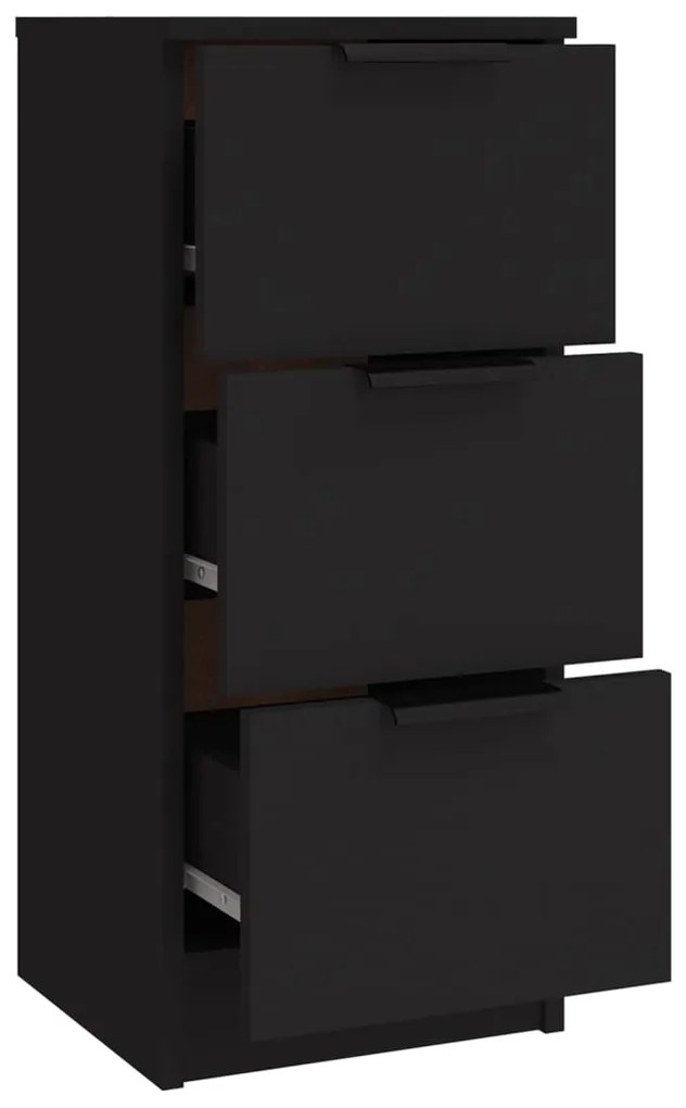 Aparadores 3 pcs derivados de madeira preto