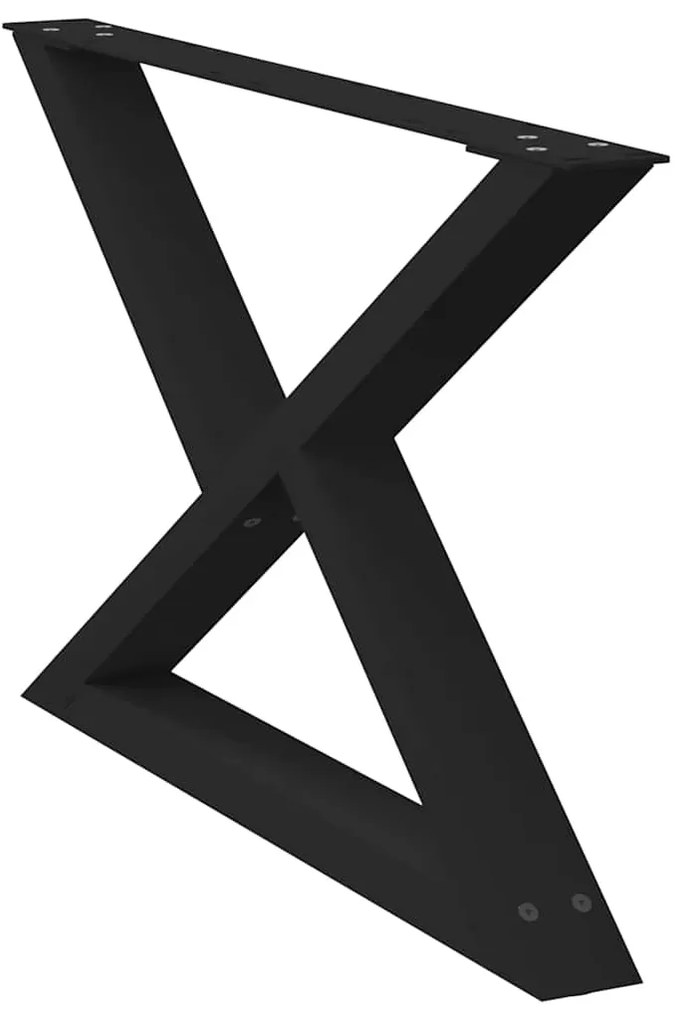 Pés para mesa de centro 2 peças preto 70x(42-43,3) cm aço